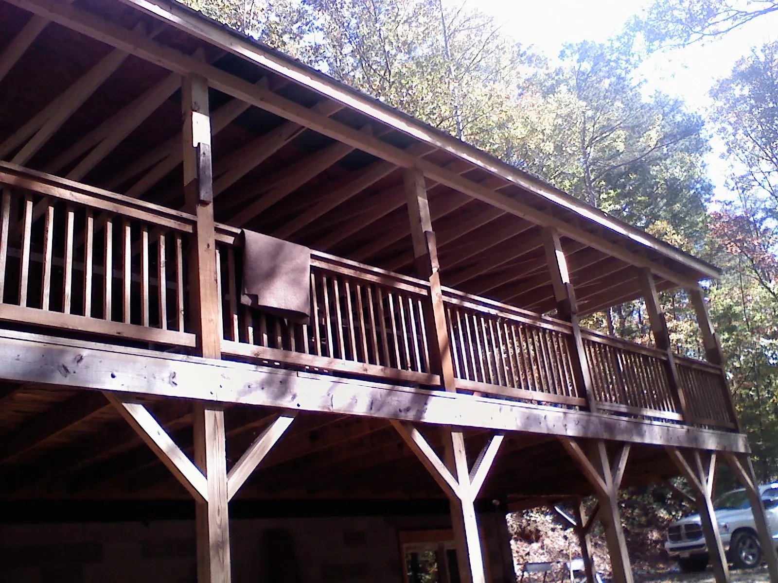 Timber framing under a new elevated porch and deck — Roof Leak Repair in Dungannon by Roofing Brothers